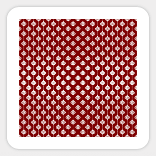 Dark Christmas Candy Apple Red with White Ball Ornaments Sticker